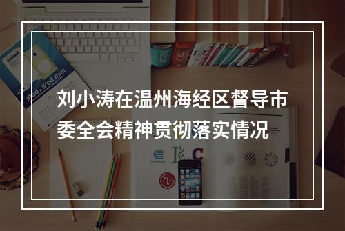 刘小涛在温州海经区督导市委全会精神贯彻落实情况